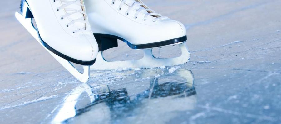 ice skates on the ice