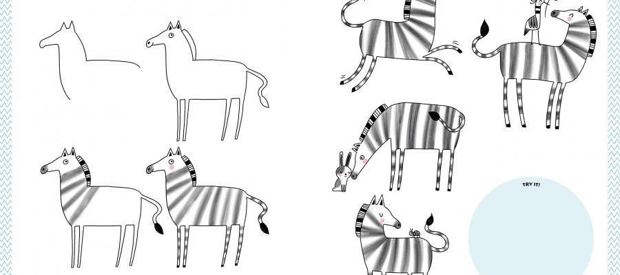 how to draw a cute zebra