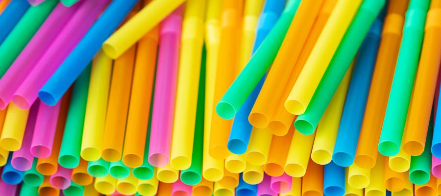 assortment of plastic straws