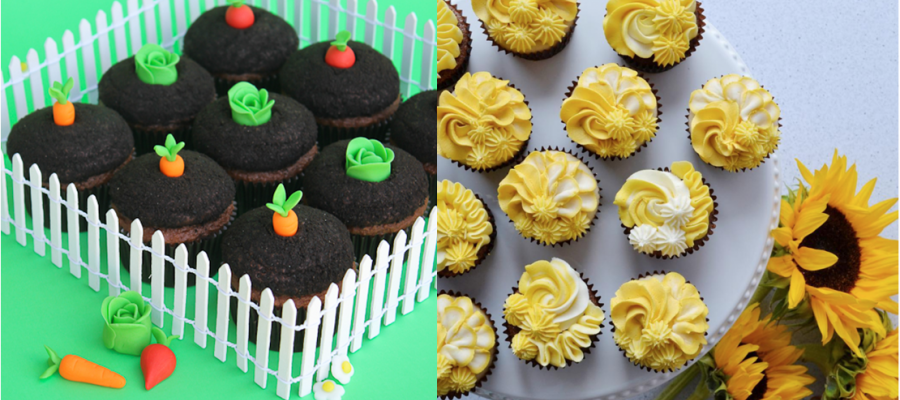 Veggie or flower garden cupcakes?